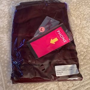 Buskin’s Dark Burgandy Athletic Pants w pockets